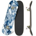 thumbnail image 1 of 31'' Complete Skateboard 7 Layer Canadian Maple Double Kick Deck Skateboards Summer camouflage hawaiian tropical plants hibiscus flowers Skate Board for Beginner Adult Gifts, 1 of 5