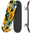 thumbnail image 1 of 31'' Complete Skateboard 7 Layer Canadian Maple Double Kick Deck Skateboards Sunflower Sunflower fabric Big abstract sunflower flowers Skate Board for Beginner Adult Gifts, 1 of 5