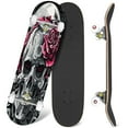 thumbnail image 1 of 31'' Complete Skateboard 7 Layer Canadian Maple Double Kick Deck Skateboards Whispers Mortality Enchanting Dance Skull Petals Skate Board for Beginner Adult Gifts, 1 of 5