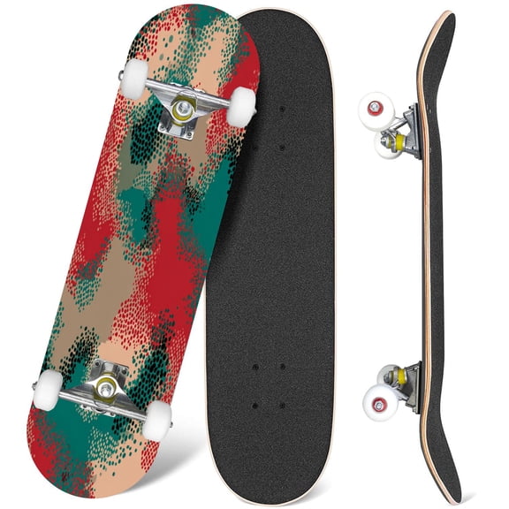 31'' Complete Skateboard 7 Layer Canadian Maple Double Kick Deck Skateboards camouflage Skate Board for Beginner Adult Gifts