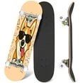thumbnail image 1 of 31'' Complete Skateboard 7 Layer Canadian Maple Double Kick Deck Skateboards cool dog Corgi sunglasses stuck out his tongue Skate Board for Beginner Adult Gifts, 1 of 5