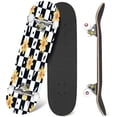 thumbnail image 1 of 31'' Complete Skateboard 7 Layer Canadian Maple Double Kick Deck Skateboards daisy yellow flower cartoon gift tile repeat doodle Skate Board for Beginner Adult Gifts, 1 of 5