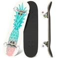 thumbnail image 1 of 31'' Complete Skateboard 7 Layer Canadian Maple Double Kick Deck Skateboards drawn pineapple succulent Skate Board for Beginner Adult Gifts, 1 of 5