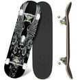 thumbnail image 1 of 31'' Complete Skateboard 7 Layer Canadian Maple Double Kick Deck Skateboards an endless black canvas silver metallic eagle wings spread Skate Board for Beginner Adult Gifts, 1 of 5