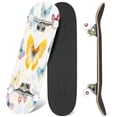 thumbnail image 1 of 31'' Complete Skateboard 7 Layer Canadian Maple Double Kick Deck Skateboards from butterflies clip art Skate Board for Beginner Adult Gifts, 1 of 5