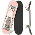 thumbnail image 1 of 31'' Complete Skateboard 7 Layer Canadian Maple Double Kick Deck Skateboards kawaii cute fat white cat pink anime Skate Board for Beginner Adult Gifts, 1 of 5
