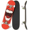 thumbnail image 1 of 31'' Complete Skateboard 7 Layer Canadian Maple Double Kick Deck Skateboards mouth red Skate Board for Beginner Adult Gifts, 1 of 5