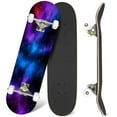 thumbnail image 1 of 31'' Complete Skateboard 7 Layer Canadian Maple Double Kick Deck Skateboards night sky stars nebula clouds cosmos galaxy Skate Board for Beginner Adult Gifts, 1 of 5