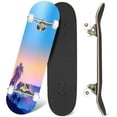 thumbnail image 1 of 31'' Complete Skateboard 7 Layer Canadian Maple Double Kick Deck Skateboards palm tree mountains fog palm tree Skate Board for Beginner Adult Gifts, 1 of 5