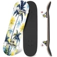 thumbnail image 1 of 31'' Complete Skateboard 7 Layer Canadian Maple Double Kick Deck Skateboards palm trees Stylish summer Drawing by hand Bright Skate Board for Beginner Adult Gifts, 1 of 5