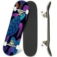 thumbnail image 1 of 31'' Complete Skateboard 7 Layer Canadian Maple Double Kick Deck Skateboards print pink purple blue turtles dark Skate Board for Beginner Adult Gifts, 1 of 5