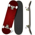 thumbnail image 1 of 31'' Complete Skateboard 7 Layer Canadian Maple Double Kick Deck Skateboards red star burst fabric texture symmetrical art Skate Board for Beginner Adult Gifts, 1 of 5