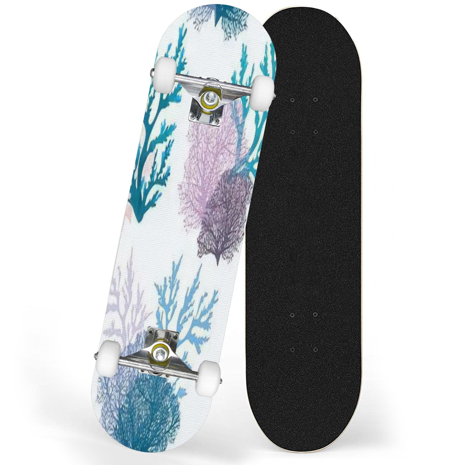 31'' Complete Skateboard 7 Layer Canadian Maple Double Kick Deck Skateboards Water Filled Fish Skate Board For Beginner Adult