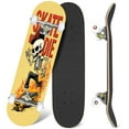 thumbnail image 1 of 31'' Complete Skateboard 7 Layer Canadian Maple Double Kick Deck Skateboards skate board skull skeletion street style for Skate Board for Beginner Adult Gifts, 1 of 5