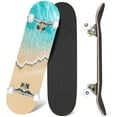 thumbnail image 1 of 31'' Complete Skateboard 7 Layer Canadian Maple Double Kick Deck Skateboards soft wave sandy beach water surface royalty Skate Board for Beginner Adult Gifts, 1 of 5