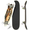 thumbnail image 1 of 31'' Complete Skateboard 7 Layer Canadian Maple Double Kick Deck Skateboards tiger head print fluffy watercolor Skate Board for Beginner Adult Gifts, 1 of 5