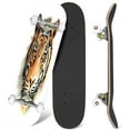 thumbnail image 1 of 31'' Complete Skateboard 7 Layer Canadian Maple Double Kick Deck Skateboards tiger head print fluffy watercolor Skate Board for Beginner Adult Gifts, 1 of 5