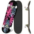 thumbnail image 1 of 31'' Complete Skateboard 7 Layer Canadian Maple Double Kick Deck Skateboards tropical flowers leaves Skate Board for Beginner Adult Gifts, 1 of 5