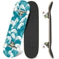 thumbnail image 1 of 31'' Complete Skateboard 7 Layer Canadian Maple Double Kick Deck Skateboards waves japanese style Skate Board for Beginner Adult Gifts, 1 of 5