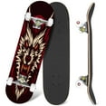 thumbnail image 1 of 31'' Complete Skateboard 7 Layer Canadian Maple Double Kick Deck Skateboards wolf tattoo Skate Board for Beginner Adult Gifts, 1 of 5