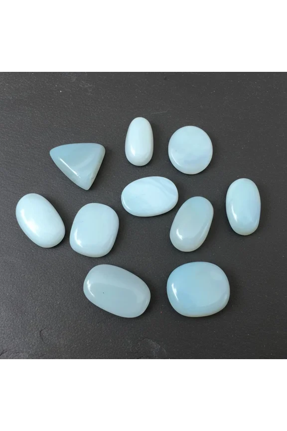 31 Ct Natural Australian Opal Ring Size Fair & Good Quality Gemstones 10 Pcs Lot - 12 to 15 mm