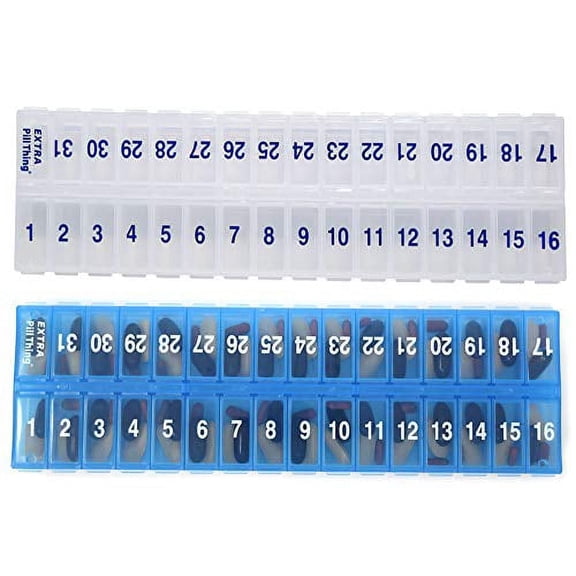 Pill Thing 31 Day AM PM Monthly Pill Planner Organizer, Large Capsules