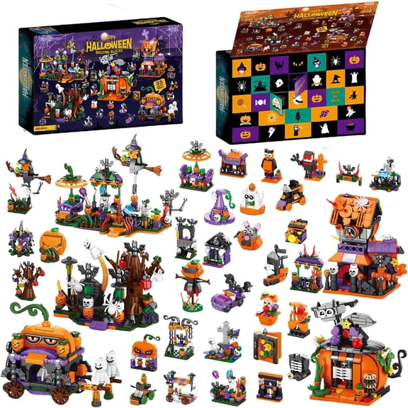 31-Day Halloween Advent Calendar 2026, 6in Haunted House Building Blocks Set for Adults Teens
