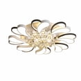 thumbnail image 1 of 31" Diameter Flush Mount Ceiling Light Fixture with Remote Control, Crystal Shade LED Floral Shape Ceiling Light Fixture for Kitchen Dining Room, 1 of 7