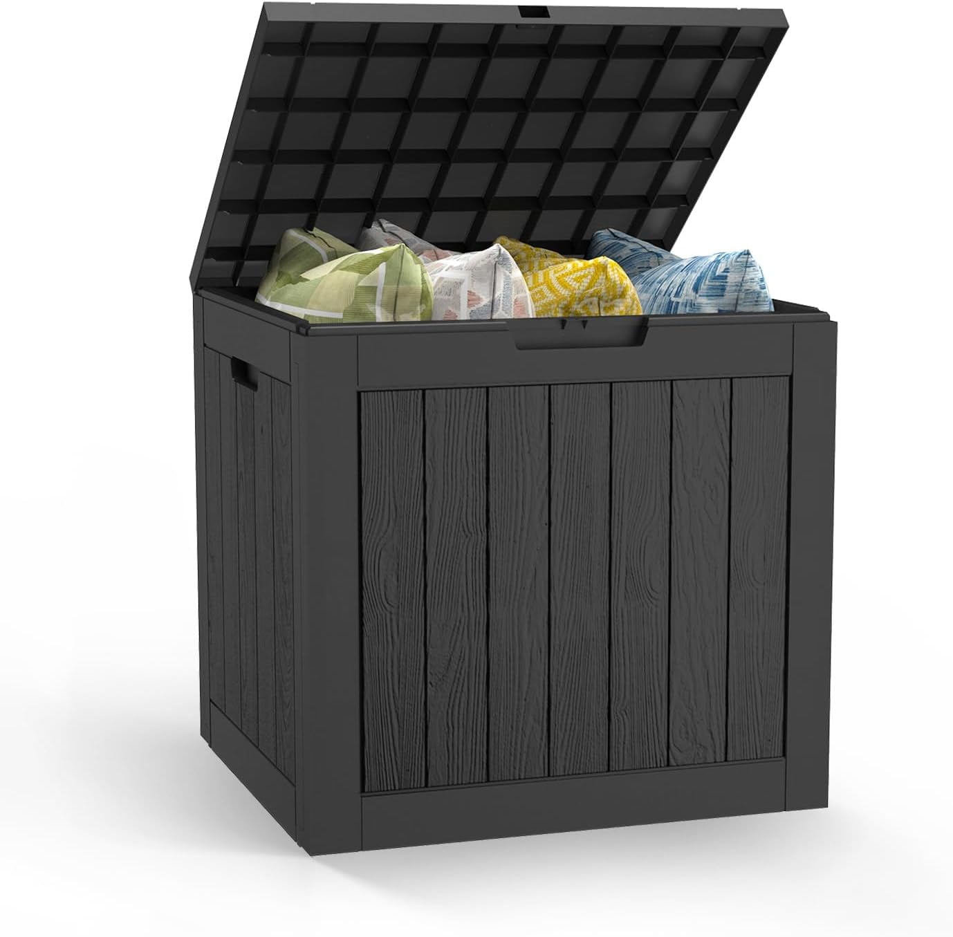 31 Gallon Deck Box, Outdoor Storage Box Waterproof, Outside Resin ...