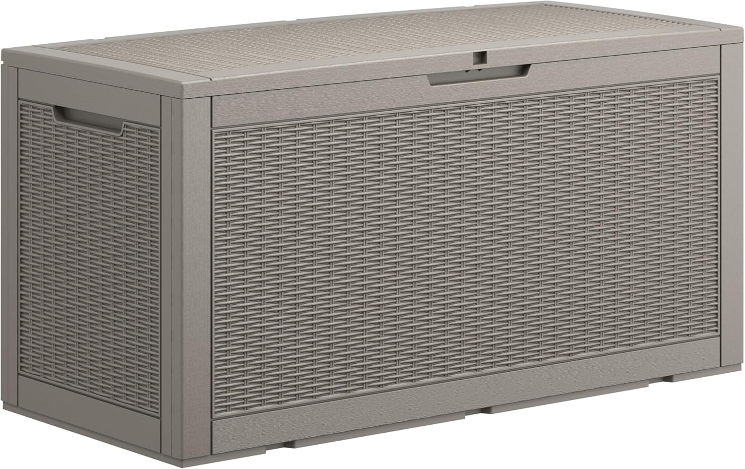 LHBcraft 31 Gallon Deck Box Resin Outdoor Storage Box Waterproof and UV Resistant Lightweight Storage Deck Box for Garden Tools Supplies Toys