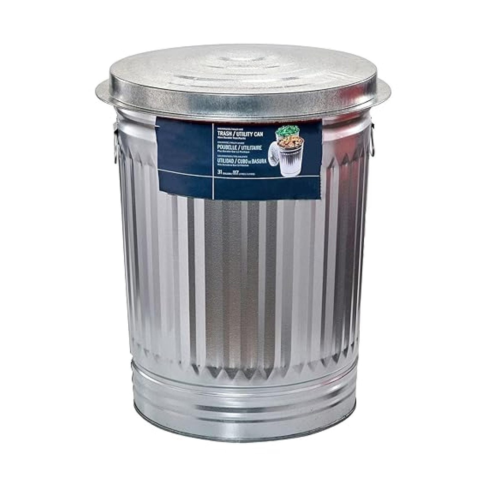 31 Gallon Galvanized Steel Trash Can With Lid Heavy Duty Weather 31 Gallon Galvanized Steel Trash Can Lid Heavy Duty Weather Rodent Resistant Metal Garbage Can Yard Waste Pet Food Dry Storage 2026 Premium Home Outd 6c85d245 7a3d 4d03 B4a6 