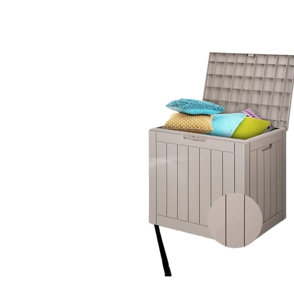 31 Gallon Grey Resin Deck Box, Outdoor Waterproof Storage Container for Patio Furniture, Pool Equipment & Package Deliveries