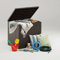 thumbnail image 1 of 31 Gallon Outdoor Storage Box, Resin Deck Box, Lockable, Waterproof, Weatherproof, UV-resistant Patio Organizer,Brown, 1 of 7