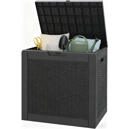 31 Gallon Outdoor Storage Box, Resin Deck Boxes Outdoor Waterproof For Patio Furniture, Garden Tools, Pool Supplies, Lockable And UV Resistant