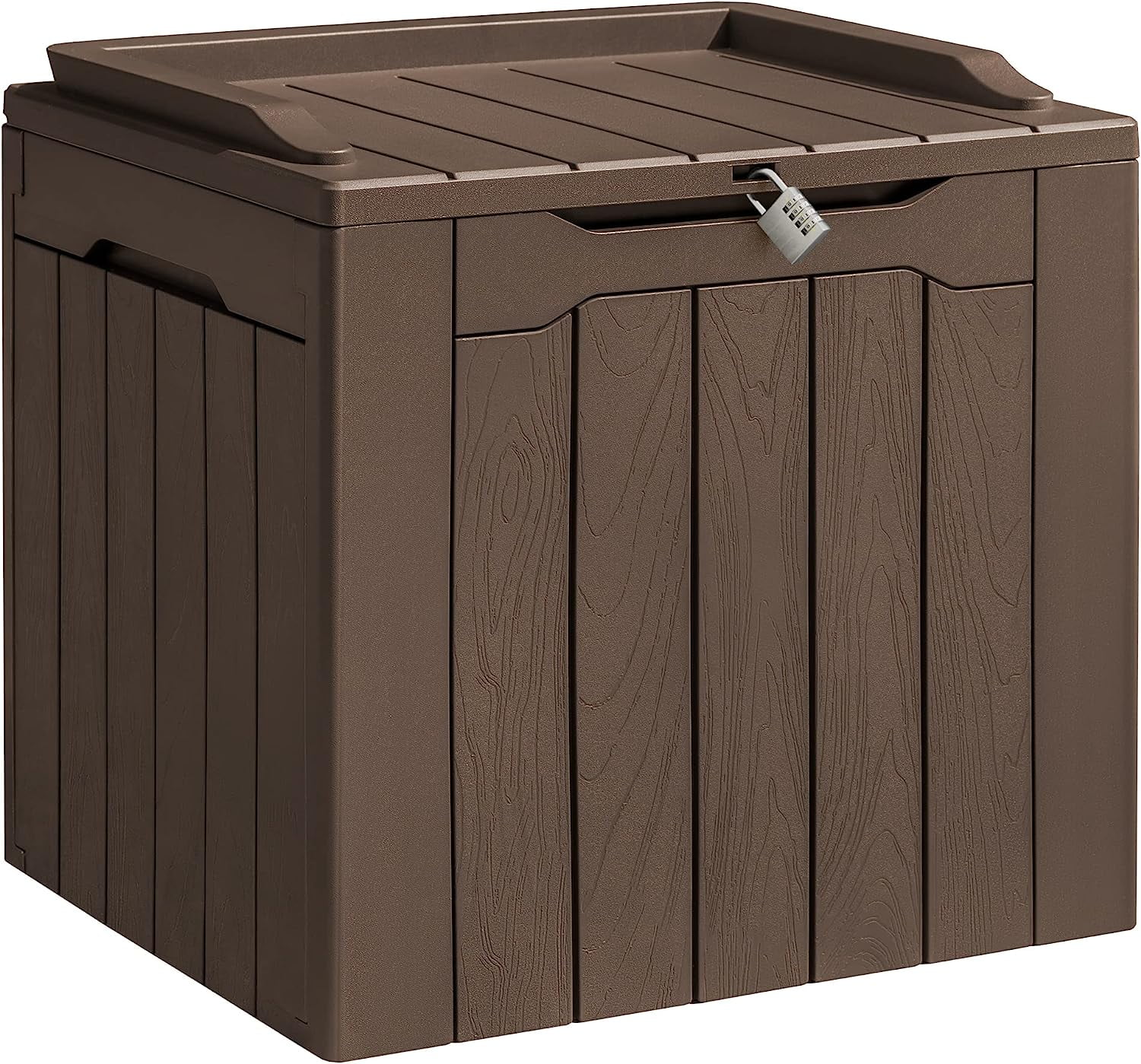 31 Gallon Resin Deck Box Waterproof Outdoor Storage with Padlock Indoor