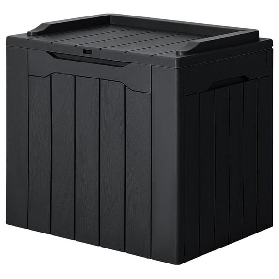 31 Gallon Resin Waterproof Indoor Outdoor Storage Boxes for Patio Furniture Cushions and Garden Tools (Black)