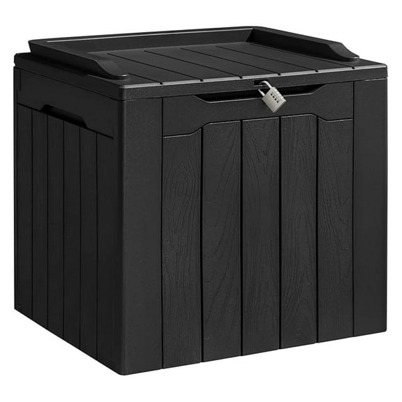 31 Gallon Resin Waterproof Outdoor Storage Lockable Indoor Outdoor Organization and Storage Container for Patio Furniture Cushions, Garden Tools (Black)