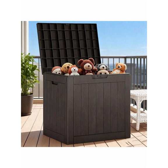 31 Gallons Resin Storage Box - Waterproof And Sunproof - Outdoor Storage Box - Patio And Terrace Use - Indoor Storage Box