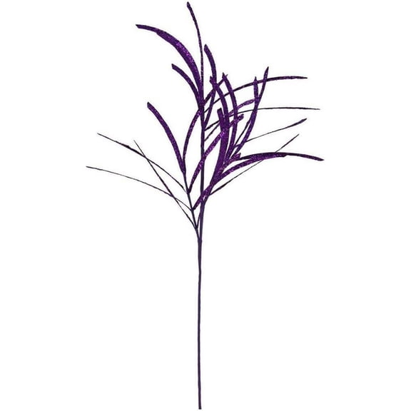 31" Glittered Paper Grass Spray: Purple