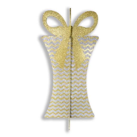 31" Gold and Silver 3D Gift Box