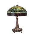 thumbnail image 1 of Meyda Tiffany 27825 31 Inch High Tiffany Candice Table Lamp   Mahogany Bronze Finish with Green/Violet Glass, 1 of 6
