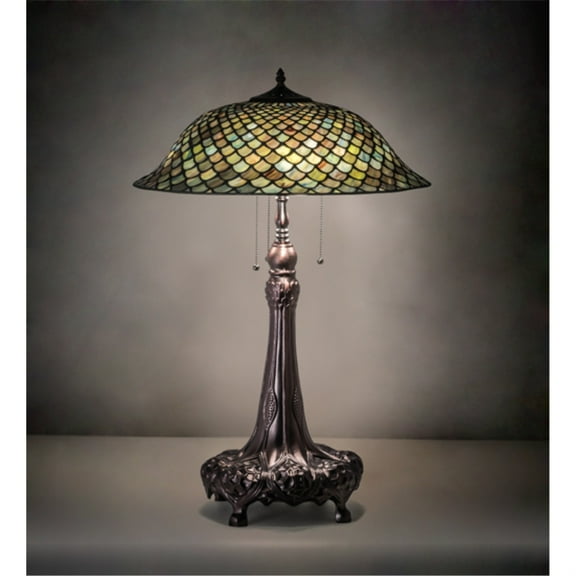 Meyda Lighting 31" High Tiffany Fishscale Table Lamp