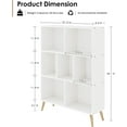 thumbnail image 1 of 31 Inch 3-Tier White Bookcase, 7 Cube Bookshelf with Storage, Wooden Open Book Shelfs with Legs Bookcases Fit for Living Room, Bedroom, Office, 1 of 8