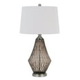 thumbnail image 1 of 31 Inch Glass Table Lamp with Dimmer, Geometric Base, Brown- Saltoro Sherpi, 1 of 5