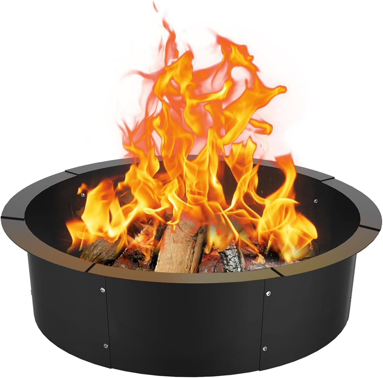 31 Inch Inner Round Fire Pit Ring Insert for Outside Wood Burning, 35 ...