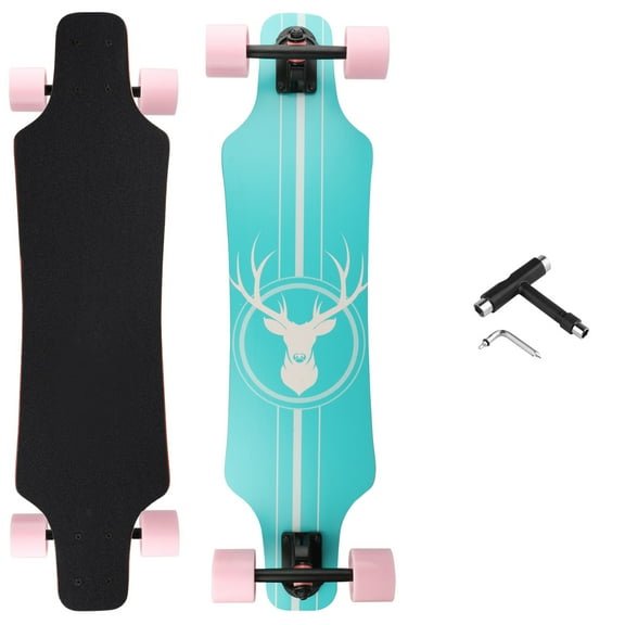 31 Inch Longboard Skateboard Completed for Hybrid, Freestyle, Carving, Cruising, T-TOOL Included