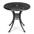 thumbnail image 1 of 31 Inch Patio Dining Table for Outdoor Garden, Cast Aluminum Patio Table with Umbrella Hole, Black Round Patio Bistro Table for Backyard, Garden, Balcony, 1 of 8