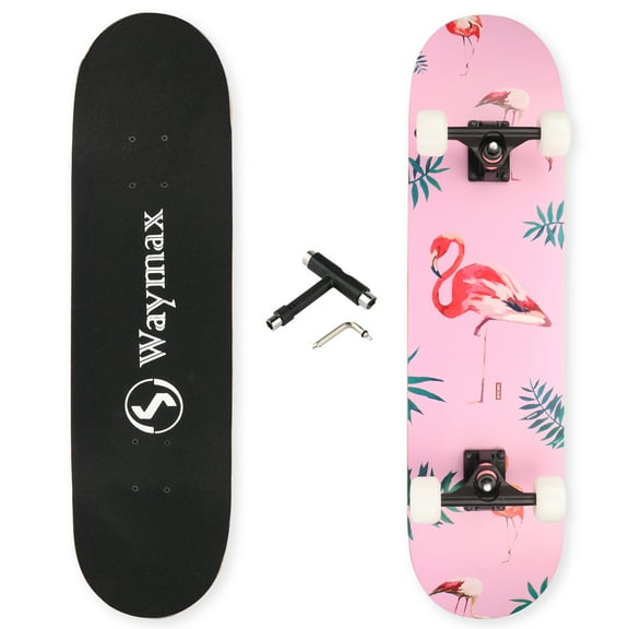 31 Inch Skateboard Complete for Beginner and Adults for Trick, Hybrid, Freestyle, Carving, Cruising, T-TOOL Included