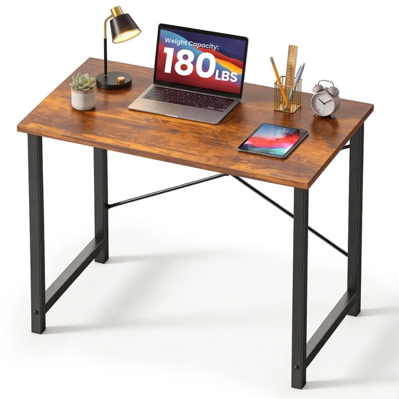 31 Inch Small Computer Desk for Home Office, Modern Study Writing Work Table Simple Style for Bedroom with X-Shaped ReInchforcement,