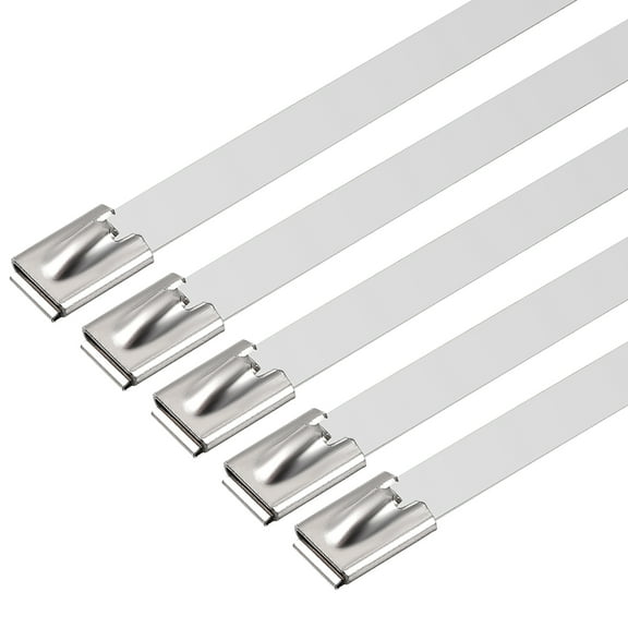 31-Inch Stainless Steel Cable Zip Ties 0.5 Inch Width Metal Exhaust Wrap 15pcs